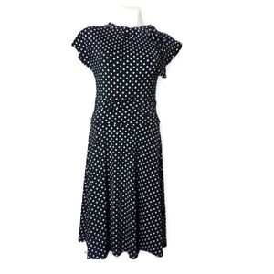 RETROLICIOUS Bridget Bombshell Black & White Retro Polkadot Dress size L